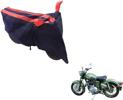 NIKS Two Wheeler Cover for Royal Enfield(Battle, Black, Orange)