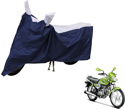 Auto Hub Two Wheeler Cover for Hero(HF Deluxe, Blue, Silver)