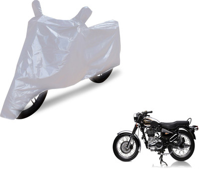NIKS Two Wheeler Cover for Royal Enfield(Electra Delux, Silver)