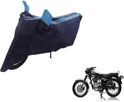 NIKS Two Wheeler Cover for Royal Enfield(Electra Delux, Black, Blue)