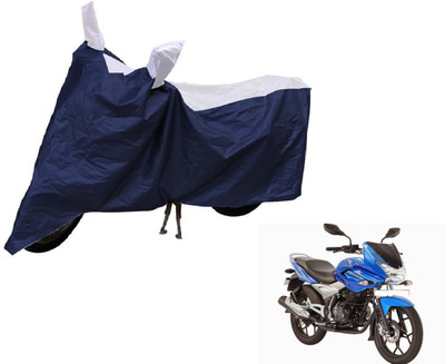 Auto Hub Two Wheeler Cover for Bajaj(Discover 150 f, Blue, Silver)