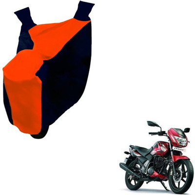 NIKS Two Wheeler Cover for TVS(Flame SR125, Black, Orange)