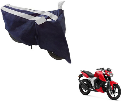 NIKS Two Wheeler Cover for TVS(Apache RTR 160, Black, Silver)