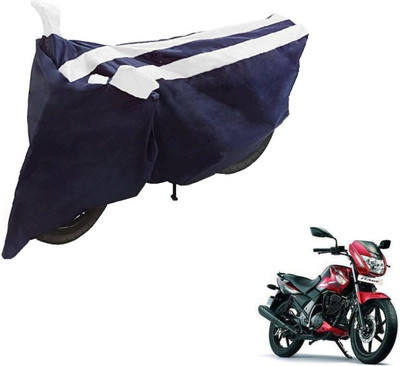 NIKS Two Wheeler Cover for TVS(Flame SR125, Black, White)