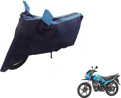 NIKS Two Wheeler Cover for Hero(Passion Pro TR, Black, Blue)