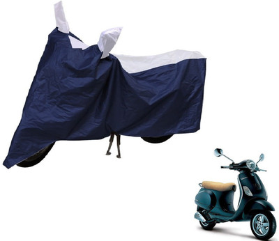 NIKS Two Wheeler Cover for Universal For Bike(Piaggio Vespa, Blue, Silver)