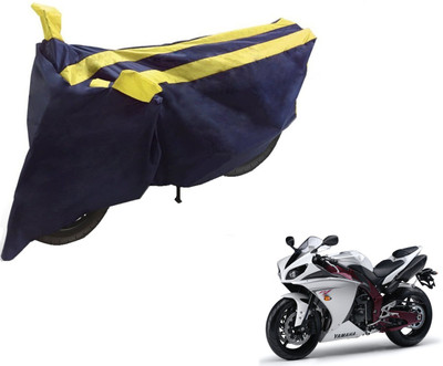 NIKS Two Wheeler Cover for Yamaha(Black, Yellow)