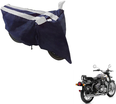 NIKS Two Wheeler Cover for Royal Enfield(Bullet 500, Black, Silver)