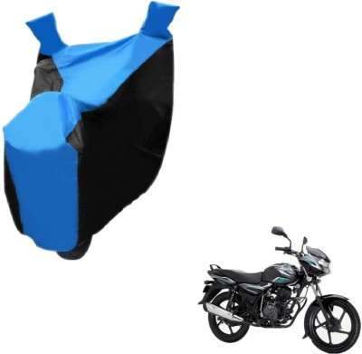 NIKS Two Wheeler Cover for Bajaj(Discover 100 DTS-i, Black, Blue)