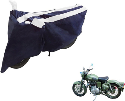 NIKS Two Wheeler Cover for Royal Enfield(Battle, Black, White)