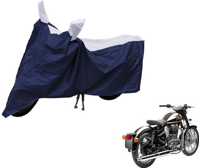 Auto Hub Two Wheeler Cover for Royal Enfield(Classic Chrome, Blue, Silver)
