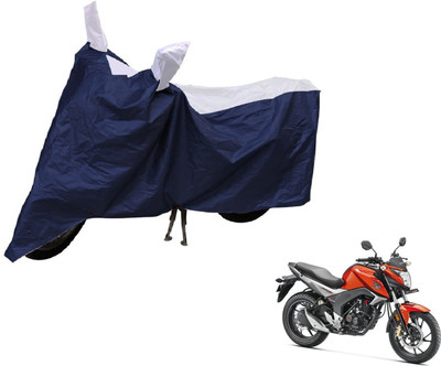 Auto Hub Two Wheeler Cover for Honda(CB Hornet 160, Blue, Silver)
