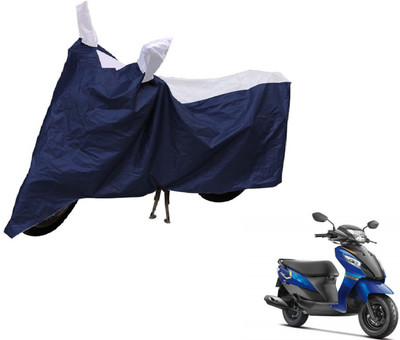Auto Hub Two Wheeler Cover for Suzuki(Let's, Blue, Silver)