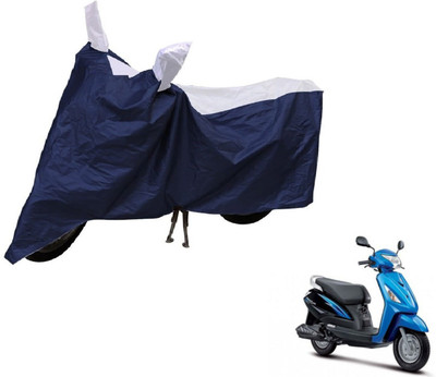 Auto Hub Two Wheeler Cover for Suzuki(Zeus, Blue, Silver)