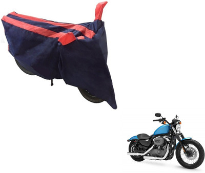 NIKS Two Wheeler Cover for Harley Davidson(XL 1200, Black, Orange)