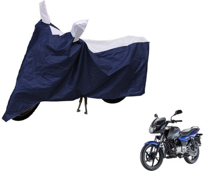 Auto Hub Two Wheeler Cover for Bajaj(Pulsar 150 DTS-i, Blue, Silver)