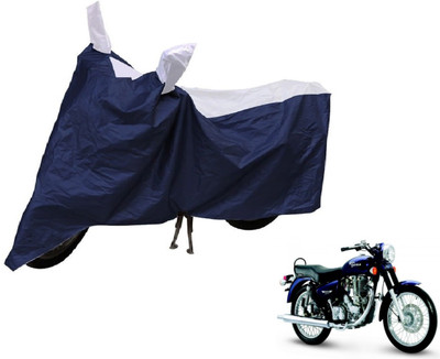 Auto Hub Two Wheeler Cover for Royal Enfield(Blue, Silver)