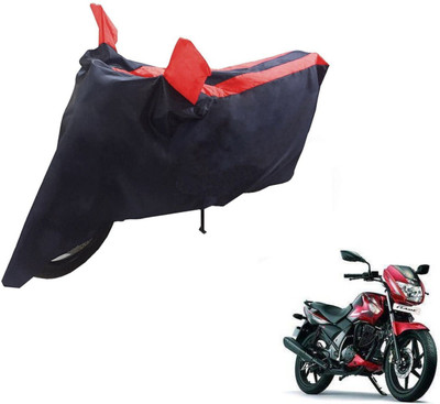 NIKS Two Wheeler Cover for TVS(Flame SR125, Black, Red)