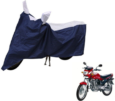 Auto Hub Two Wheeler Cover for Hero(Ambition, Blue, Silver)