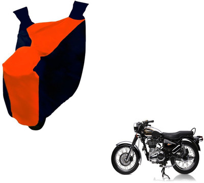NIKS Two Wheeler Cover for Royal Enfield(Electra Delux, Black, Orange)