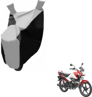 NIKS Two Wheeler Cover for Hero(Splendor I Smart, Black, Silver)