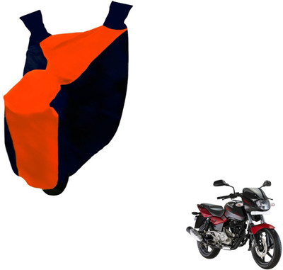 NIKS Two Wheeler Cover for Bajaj(Pulsar 180 DTS-i, Black, Orange)