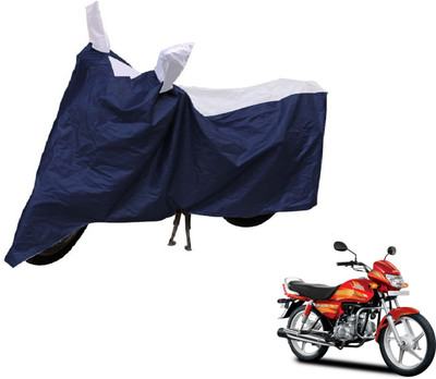Auto Hub Two Wheeler Cover for Hero(CD deluxe, Blue, Silver)