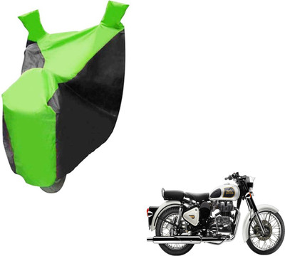 NIKS Two Wheeler Cover for Royal Enfield(Classic 350, Black, Green)