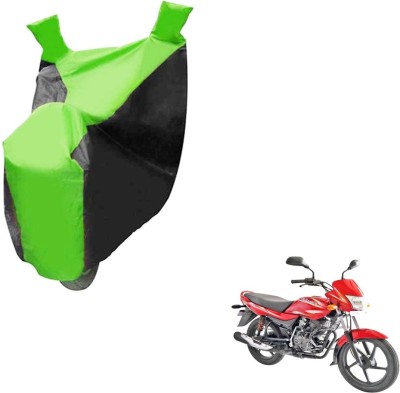 NIKS Two Wheeler Cover for Bajaj(Platina 100 DTS-i, Black, Green)