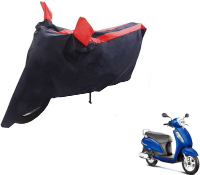 NIKS Two Wheeler Cover for Suzuki(Access, Black, Red)