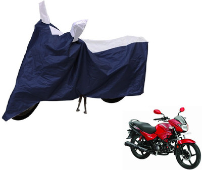Auto Hub Two Wheeler Cover for Hero(Glamour FI, Blue, Silver)