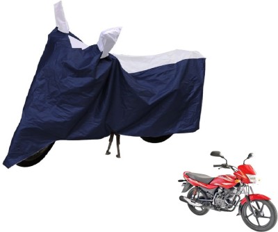 Auto Hub Two Wheeler Cover for Bajaj(Platina 100 DTS-i, Blue, Silver)