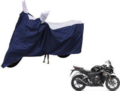 Auto Hub Two Wheeler Cover for Honda(CBR 250R, Blue, Silver)