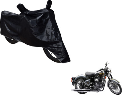 NIKS Two Wheeler Cover for Royal Enfield(Classic 500, Black)