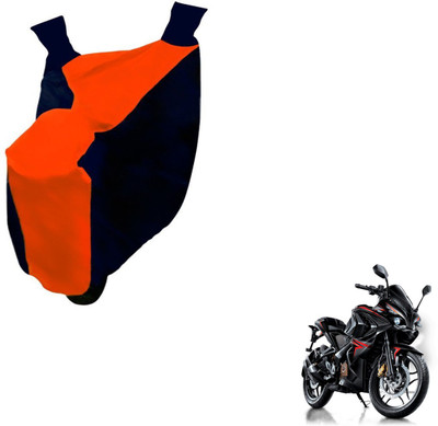 NIKS Two Wheeler Cover for Bajaj(Pulsar RS 200, Black, Orange)