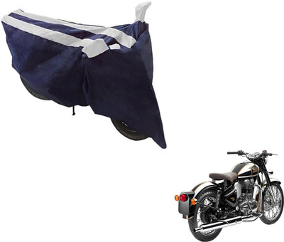 NIKS Two Wheeler Cover for Royal Enfield(Classic Chrome, Black, Silver)