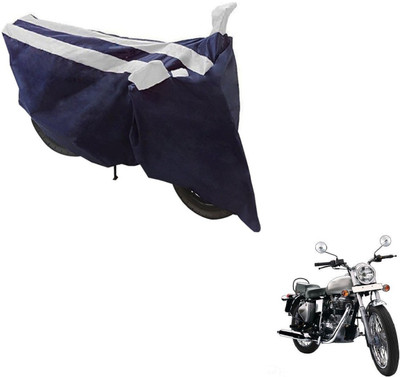 NIKS Two Wheeler Cover for Royal Enfield(Bullet 350, Black, Silver)