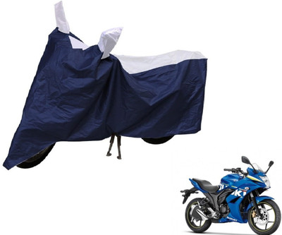 Auto Hub Two Wheeler Cover for Suzuki(Gixxer SF, Blue, Silver)