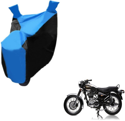 NIKS Two Wheeler Cover for Royal Enfield(Electra Delux, Black, Blue)