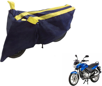 NIKS Two Wheeler Cover for Bajaj(Discover 150 s, Black, Yellow)