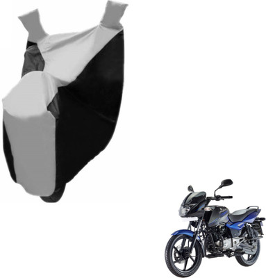 NIKS Two Wheeler Cover for Bajaj(Pulsar 150 DTS-i, Black, Silver)