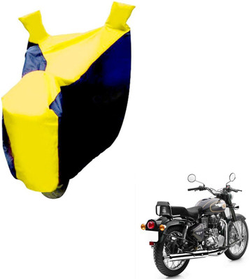 NIKS Two Wheeler Cover for Royal Enfield(Bullet 500, Black, Yellow)