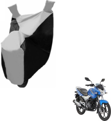 NIKS Two Wheeler Cover for Bajaj(Discover 125 DTS-i, Black, Silver)