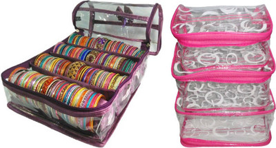 

ultimatefashionista Combo 4rods Bangle box, Churi box Bracelet Watch Jewelery vanity Box Cosmetic toiletary Organizer makeup kit jewellery box(purple,pink) vanity box Vanity Box(Multicolor)