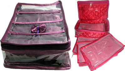 

ultimatefashionista Combo 4rods Bangle box, Churi box Bracelet Watch Jewelery vanity Box ,Necklace 5 Slot Pouches Bag, Cosmetic toiletary Organizer makeup kit jewellery box(purple,maroon) vanity box Vanity Box(Multicolor)