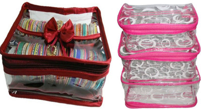 

ultimatefashionista Combo 2rods Bangle box, Churi box Bracelet Watch Jewelery vanity Box Cosmetic toiletary Organizer makeup kit jewellery box(marron,pink) vanity box Vanity Box(Multicolor)