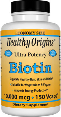 

Healthy Origins Biotin, Ultra Potency, 10,000 mcg, 150 Vcaps(150 No)