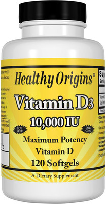

Healthy Origins Vitamin D3, 10,000 IU, 120 Softgels(120 No)