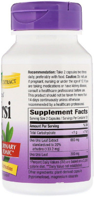 

Nature's Way Uva Ursi, Standardized, 60 Veg. Capsules(60 No)