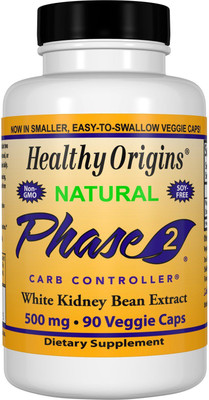

Healthy Origins Phase 2, Carb Controller, White Kidney Bean Extract, 500 mg, 90 Veggie Caps(90 No)